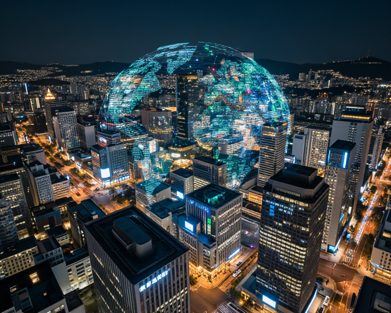 Futuristic Seoul Tech Scene
