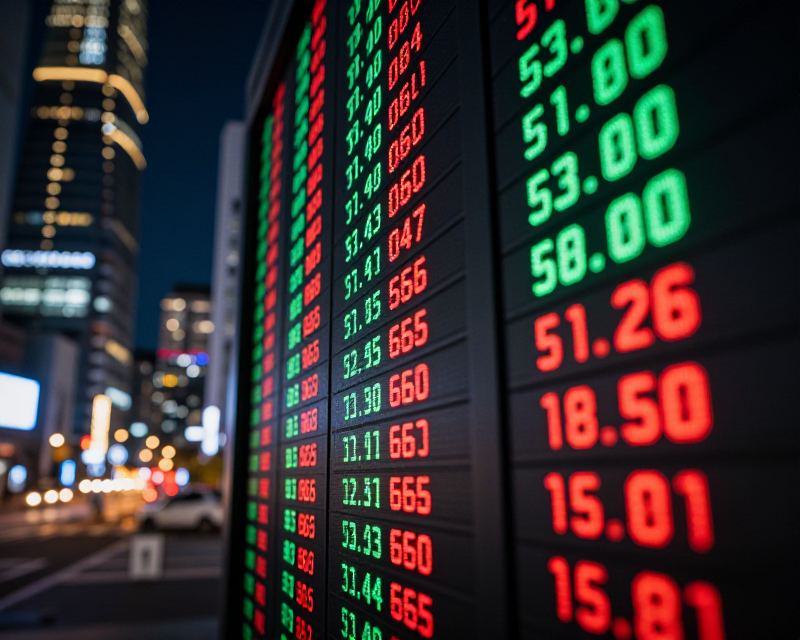 Digital Stock Market Display in Seoul