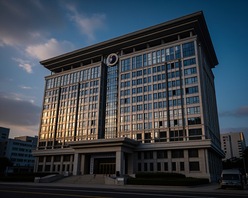 South Korean National Assembly at Twilight