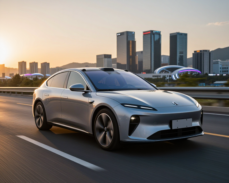Modern Korean Electric Car in Seoul
