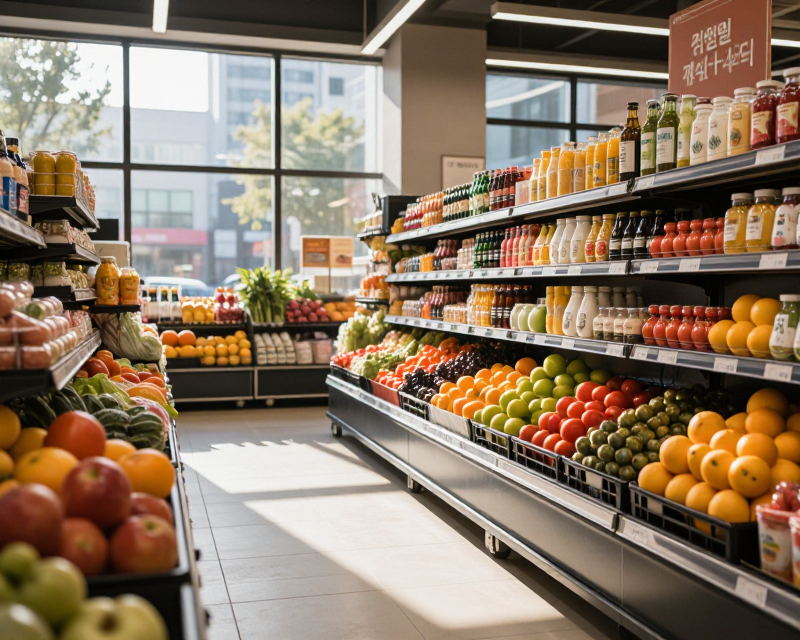 Vibrant Supermarket Scene