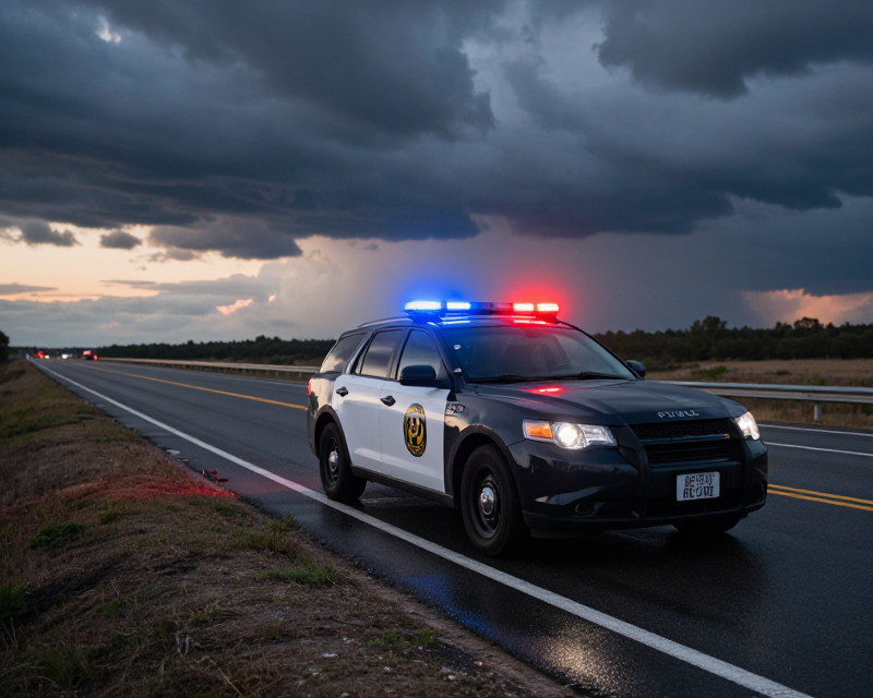 Cinematic US Highway Patrol Scene